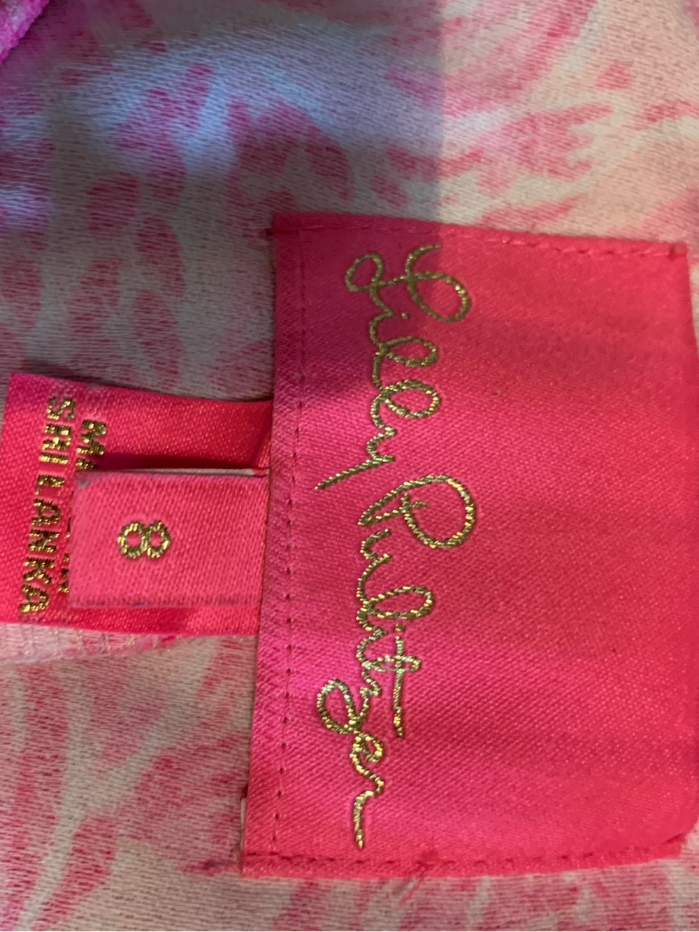 Lilly Pulitzer Hot Pink Floral Sleeveless Tank with White Scallop Trim - Picture 5 of 7